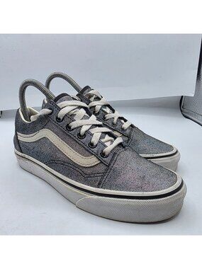 Vans Old Skool Prism Womens Size 6.5 Silver Glitter Casual Skate Shoes Walking